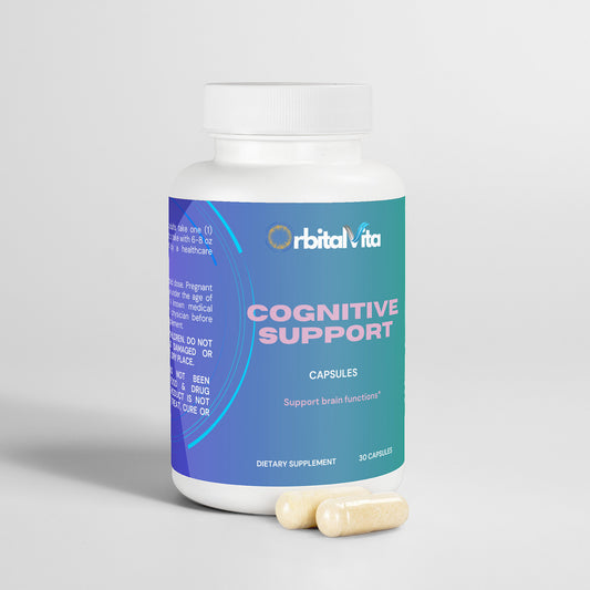 Cognitive Enhancement Supplement Bottle with Two Capsules – Boost Focus & Brain Health